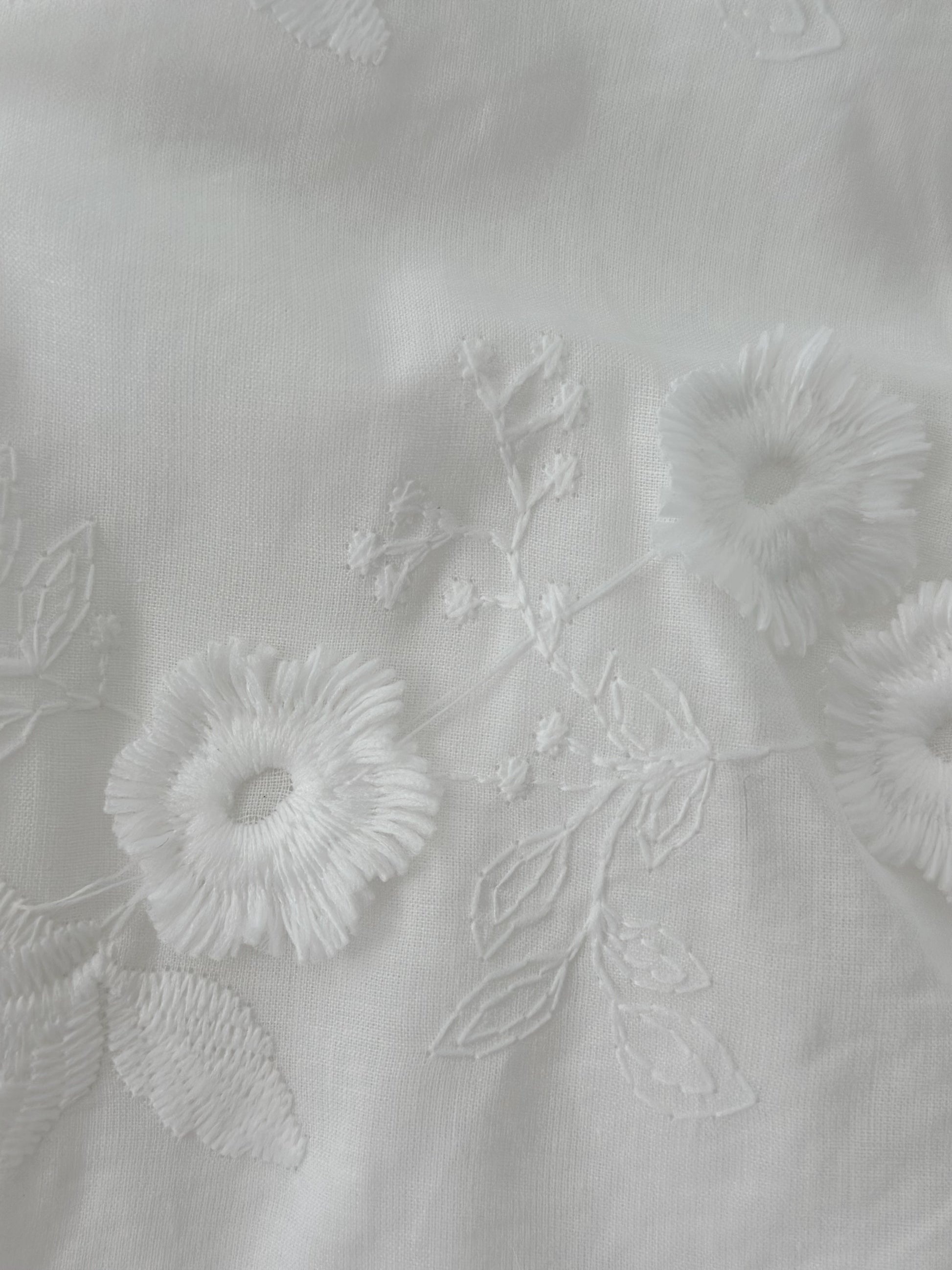 Milky Mae Elaina Dress in cotton fabric with delicate embroidered flowers
